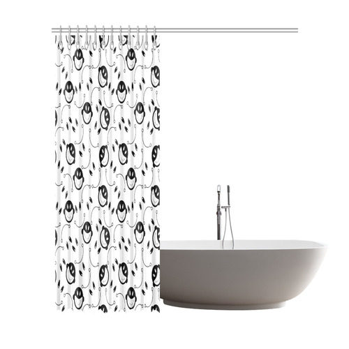 black and white funny monkeys Shower Curtain 72"x84"