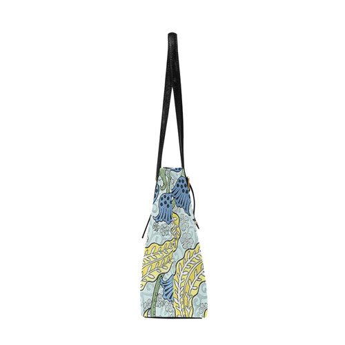 Blue Yellow Art Deco Floral Euramerican Tote Bag/Large (Model 1656)