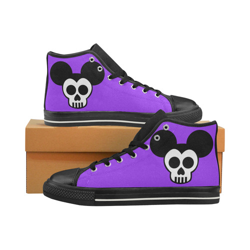 Goth Mickey Purple High Tops Women's Classic High Top Canvas Shoes (Model 017)