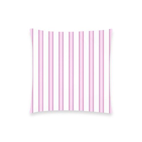 Pink Stripes Custom  Pillow Case 18"x18" (one side) No Zipper