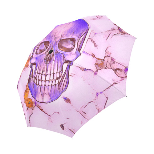funny Color Skull C by JamColors Auto-Foldable Umbrella (Model U04)