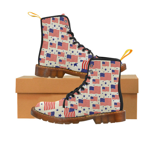 Flag Of The USA grungy style Pattern Martin Boots For Men Model 1203H
