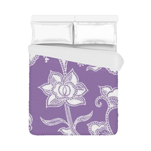 Lilac Floral Duvet Cover 86"x70" ( All-over-print)