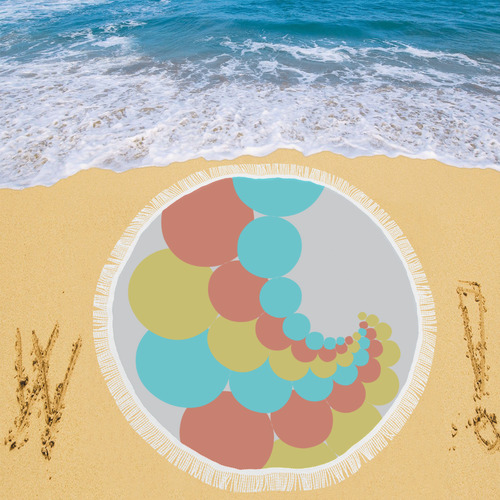 Pastel Dotburst Circular Beach Shawl 59"x 59"