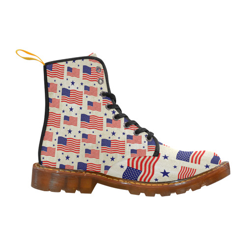 Flag Of The USA grungy style Pattern Martin Boots For Women Model 1203H