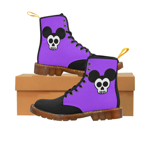 Goth Mickey Purple Boots Martin Boots For Women Model 1203H