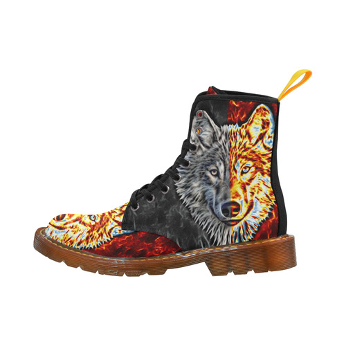 A Graceful WOLF Looks Into Your Eyes Two-colored Martin Boots For Women Model 1203H