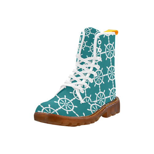 Ship Wheel Teal Martin Boots For Women Model 1203H