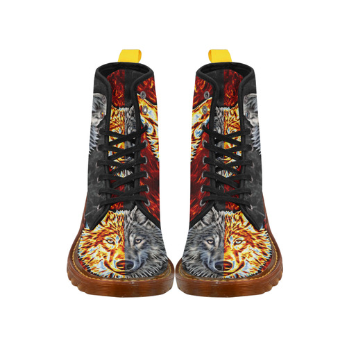 A Graceful WOLF Looks Into Your Eyes Two-colored Martin Boots For Women Model 1203H