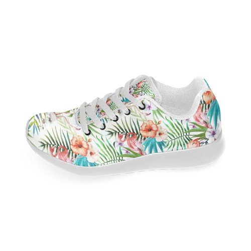 Tropical Paradise Ferns and Flamingos Women’s Running Shoes (Model 020)