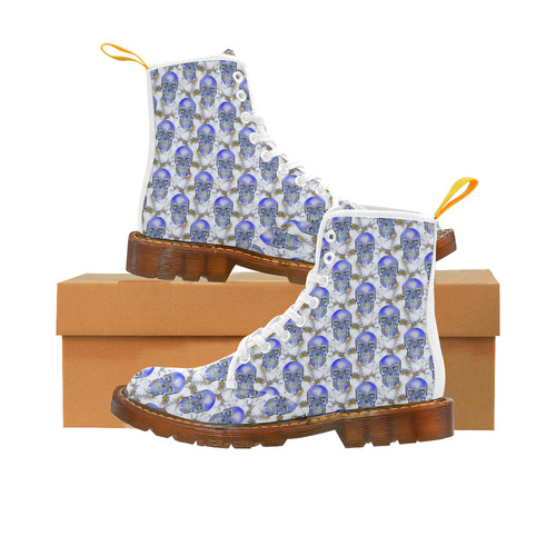 funny skull pattern B by JamColors Martin Boots For Women Model 1203H