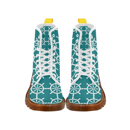 Ship Wheel Teal Martin Boots For Women Model 1203H