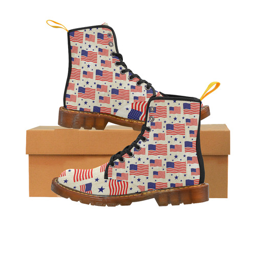 Flag Of The USA grungy style Pattern Martin Boots For Women Model 1203H