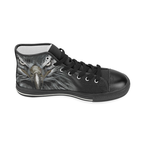 Strong EAGLE Face black Women's Classic High Top Canvas Shoes (Model 017)