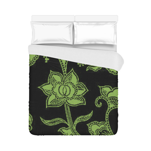 Greenery Floral Duvet Cover 86"x70" ( All-over-print)