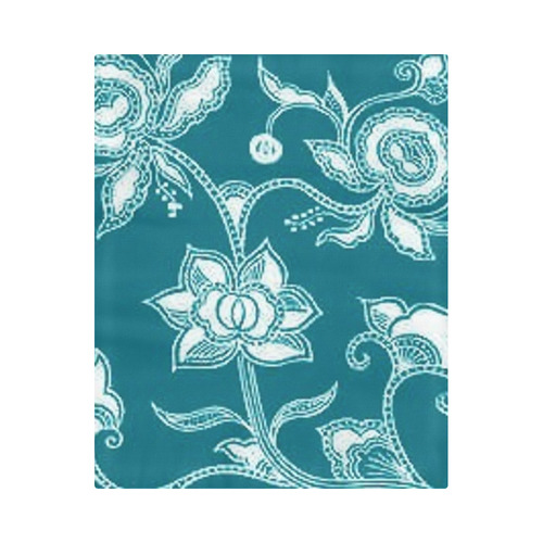 Turquoise Floral Duvet Cover 86"x70" ( All-over-print)
