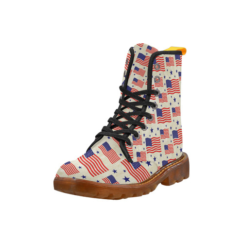 Flag Of The USA grungy style Pattern Martin Boots For Men Model 1203H