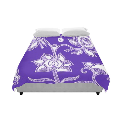Purple Floral Duvet Cover 86"x70" ( All-over-print)
