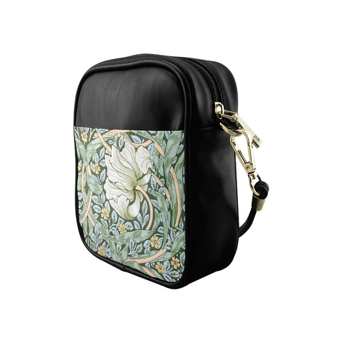 Blue Green Art Nouveau Floral Sling Bag (Model 1627)