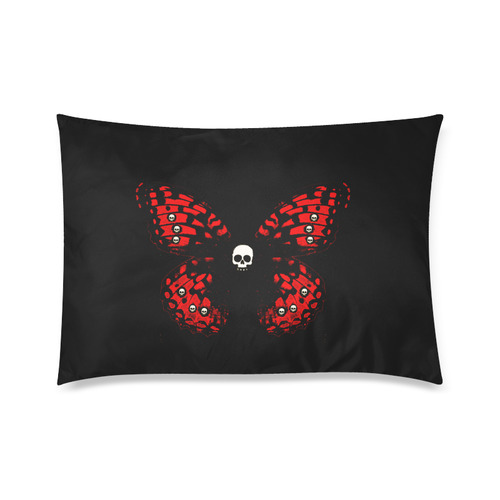 skully butterfly Custom Zippered Pillow Case 20"x30"(Twin Sides)