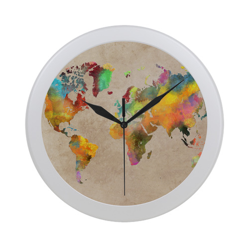 world map 17 Circular Plastic Wall clock