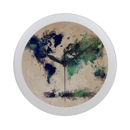 world map 20 Circular Plastic Wall clock