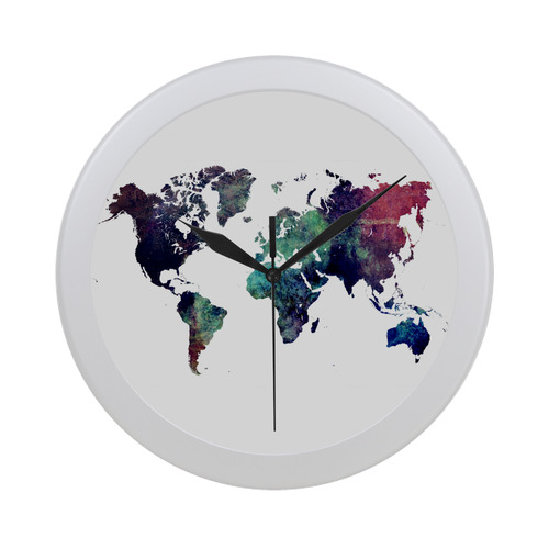 world map 12 Circular Plastic Wall clock