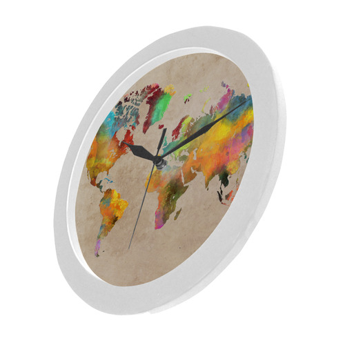 world map 17 Circular Plastic Wall clock