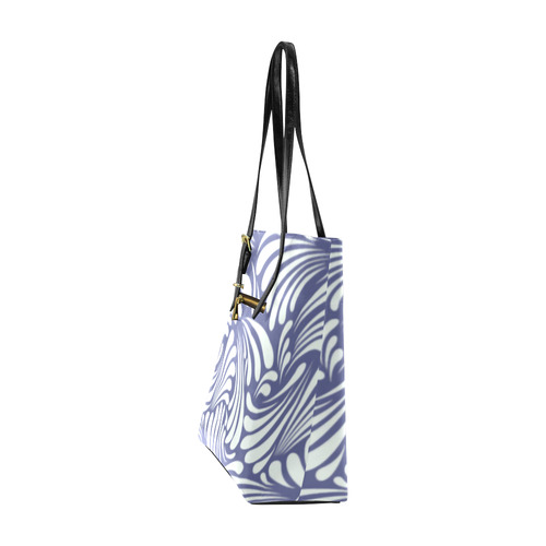 Floral Art Deco Blue White Euramerican Tote Bag/Small (Model 1655)