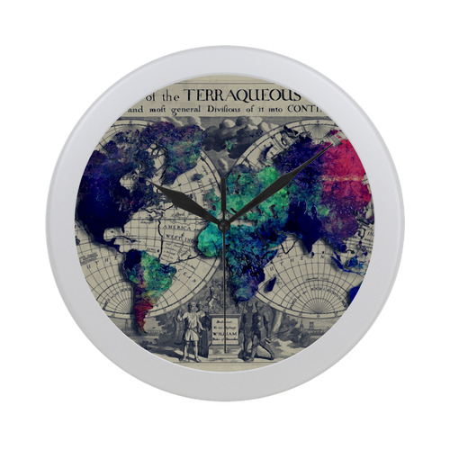 world map 22 Circular Plastic Wall clock