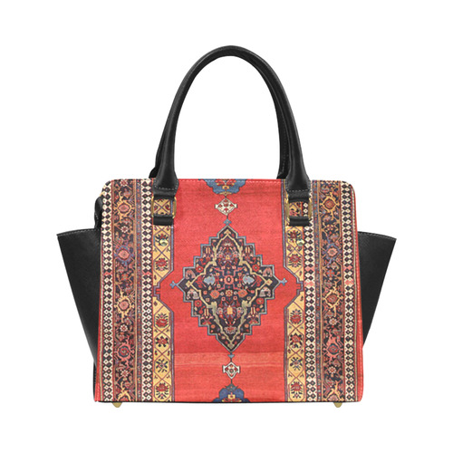 Persian Rug Pattern Red Classic Shoulder Handbag (Model 1653)