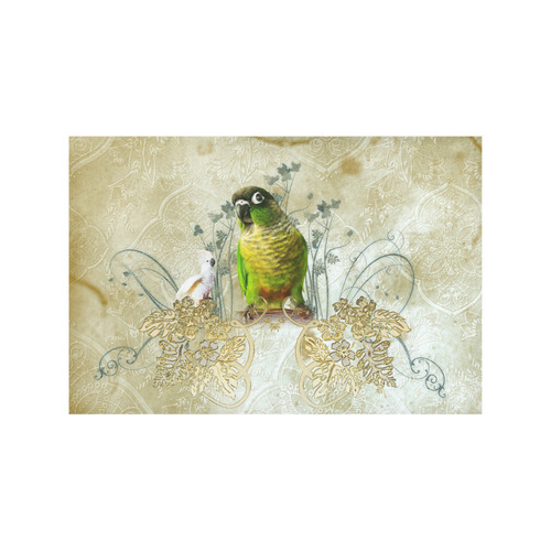 Sweet parrot with floral elements Placemat 12’’ x 18’’ (Six Pieces)