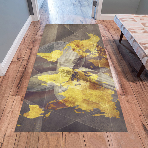 world map Area Rug 7'x3'3''