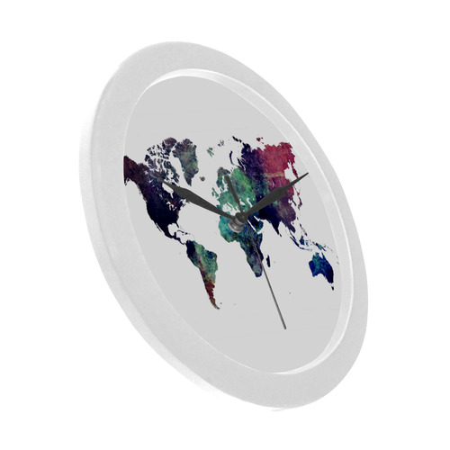 world map 12 Circular Plastic Wall clock