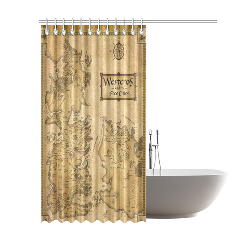 map of westeros shower curtain Shower Curtain 69"x84"