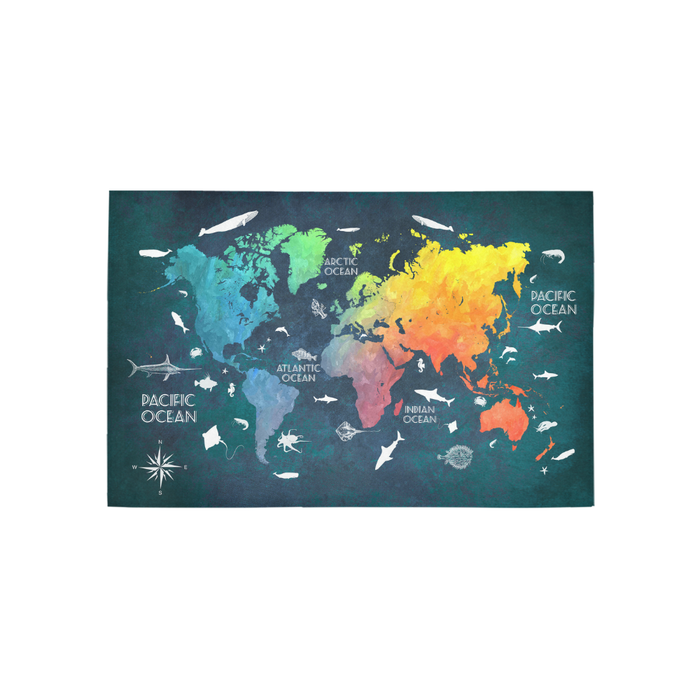 world map Area Rug 5'x3'3'' ID D1527150