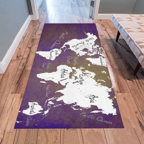 world map Area Rug 7'x3'3''