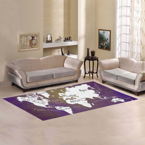 world map Area Rug 7'x3'3''