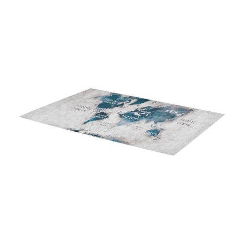 world map OCEANS and continents Area Rug 7'x3'3''