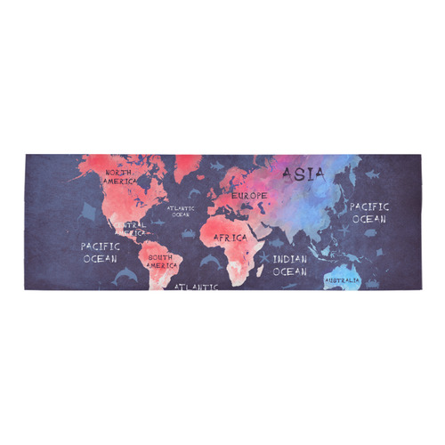 world map Area Rug 9'6''x3'3''