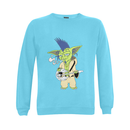 The Light Side Of The Force Blue Turquoise Gildan Crewneck Sweatshirt(NEW) (Model H01)