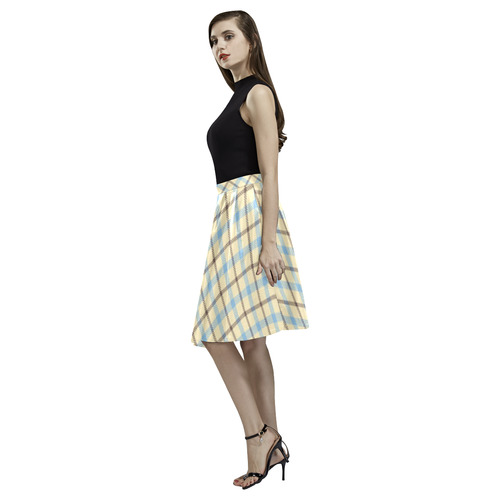 Plaid 2 (Tartan) Melete Pleated Midi Skirt (Model D15)