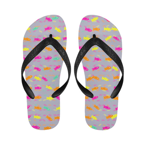 cute fish pattern A by FeelGood Flip Flops for Men/Women (Model 040)