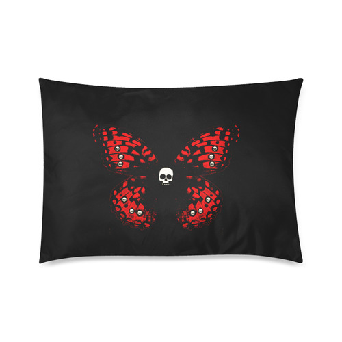 skully butterfly Custom Zippered Pillow Case 20"x30"(Twin Sides)