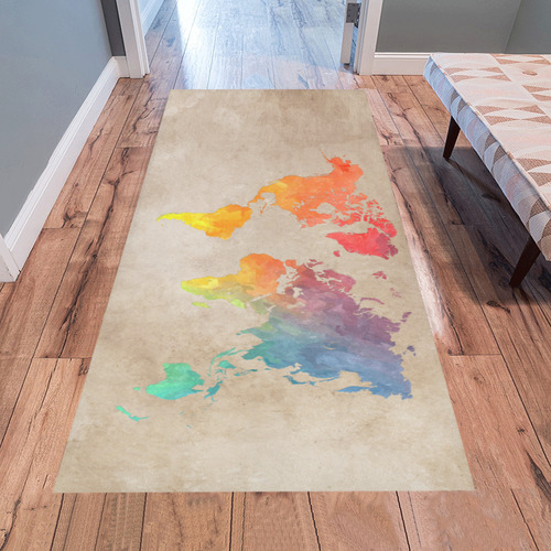 world map Area Rug 7'x3'3''