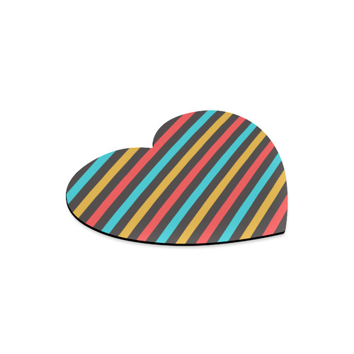 retro stripe Heart-shaped Mousepad