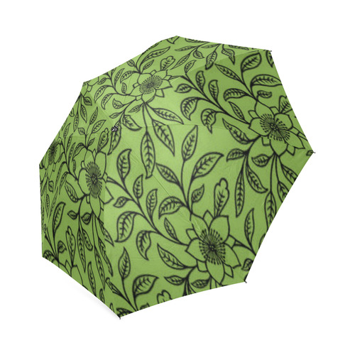 Vintage Lace Floral Greenery Foldable Umbrella (Model U01)