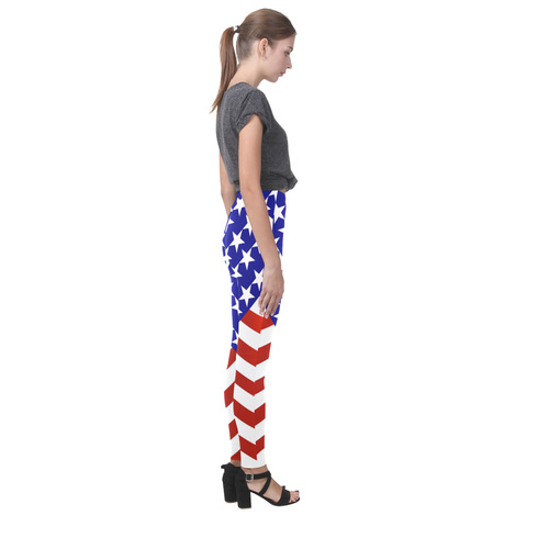 All-American Patriotic USA Cassandra Women's Leggings (Model L01)