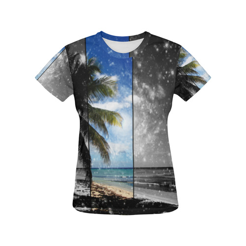 Caribbean Dreaming All Over Print T-Shirt for Women (USA Size) (Model T40)