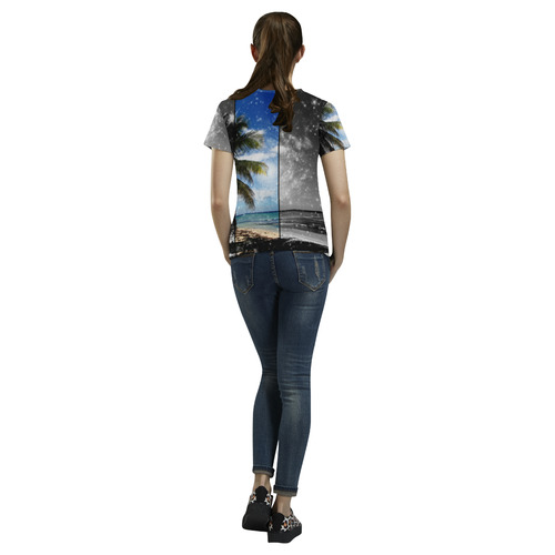 Caribbean Dreaming All Over Print T-Shirt for Women (USA Size) (Model T40)